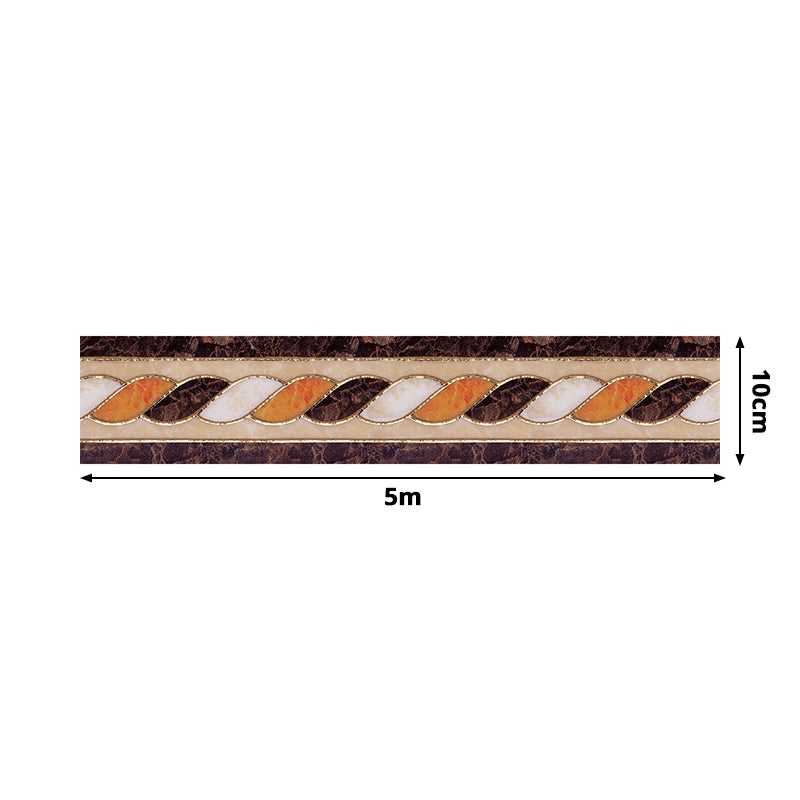 Stranded Cord Print Wallpaper Border Brown PVC Wall Art, Peel and Paste, 16.5' x 4"