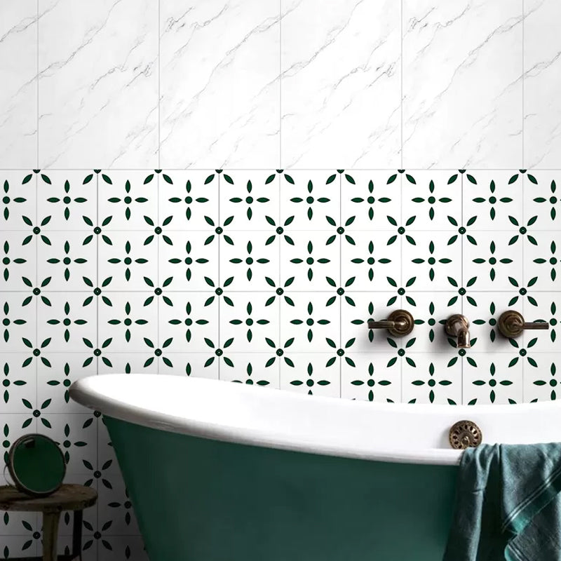 Green Leaves Wallpaper Roll Peel and Paste Country Bathroom Wall Art, 10' L x 12" W