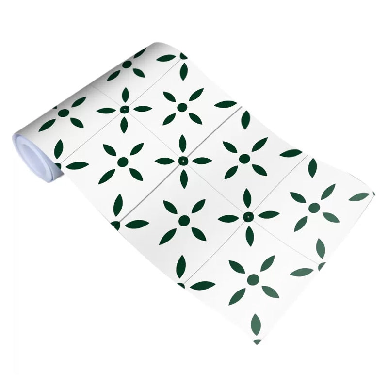 Green Leaves Wallpaper Roll Peel and Paste Country Bathroom Wall Art, 10' L x 12" W