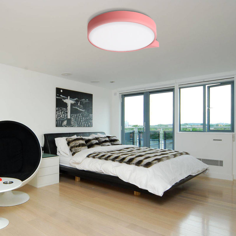 Blu / Pink/Red / Yellow Circolare Flush Lighting con Diffuser Macaron Metallo Soffsh Flush Mount in Secondo Gear, 19,5 "/24.5" W