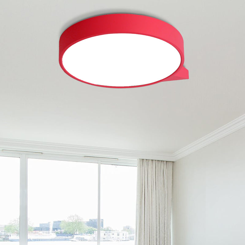 Blu / Pink/Red / Yellow Circolare Flush Lighting con Diffuser Macaron Metallo Soffsh Flush Mount in Secondo Gear, 19,5 "/24.5" W