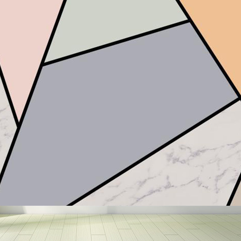 Non-Woven Decorative Wall Mural Modern Geometric Pattern Wall Covering for Guest Room