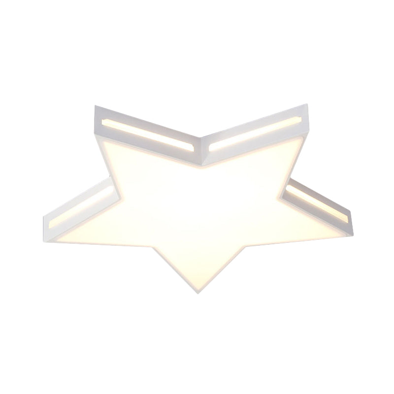Lámpara de techo LED de acrílico moderna con forma de estrella blanca para dormitorio de niños