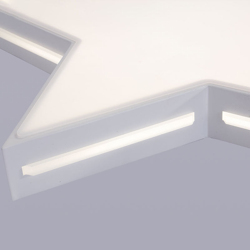 Lámpara de techo LED de acrílico moderna con forma de estrella blanca para dormitorio de niños