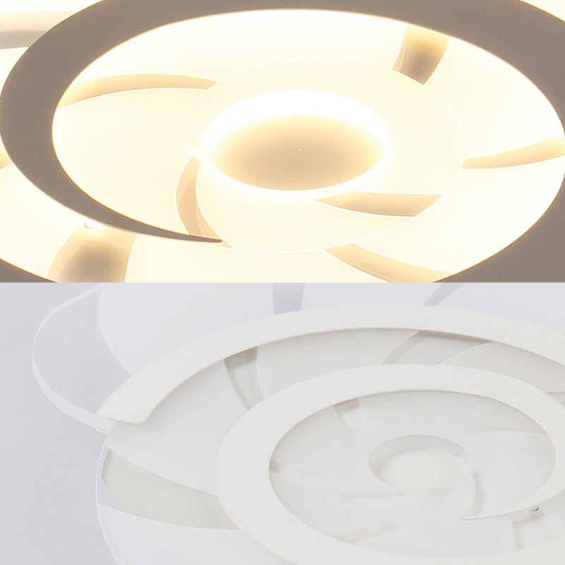 Acrylique Snail Shell Ceiling Light Animal LED Flushmount Light in White for Kid Bedroom