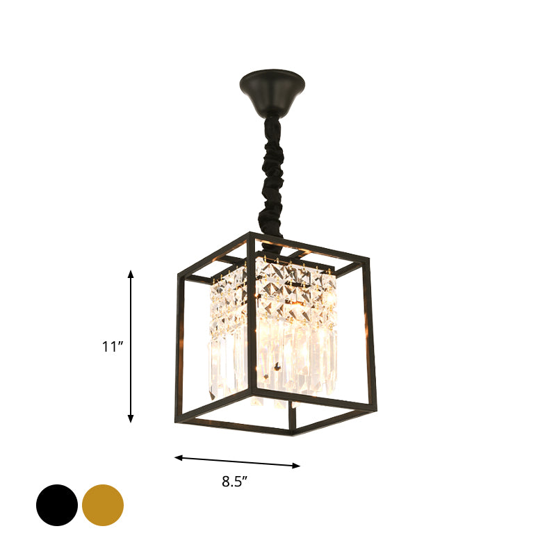 Cube Metal Cage Ciplant Light Crystal Crystal Light per sala da pranzo