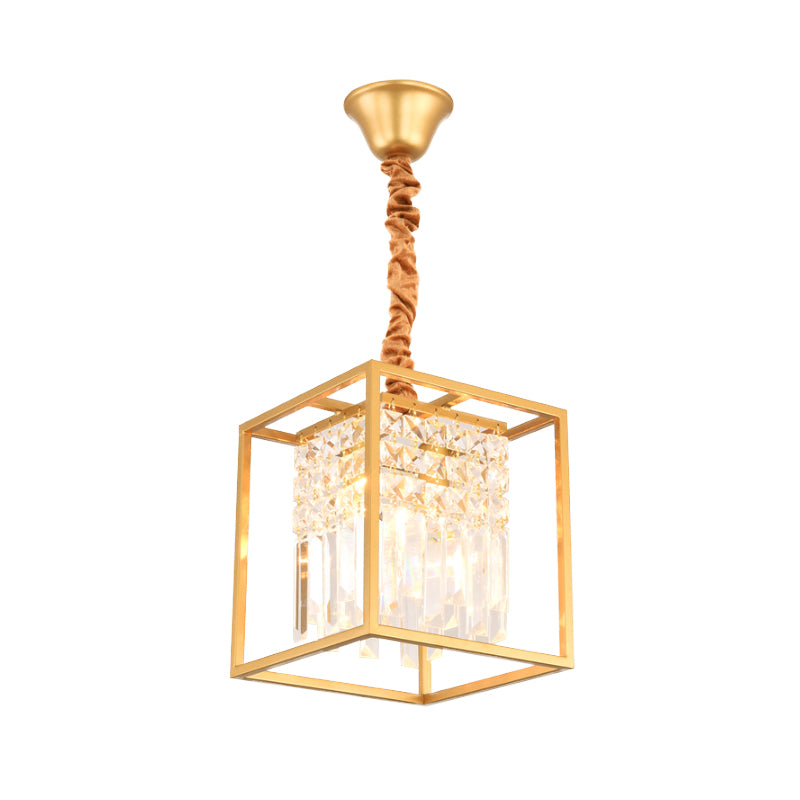 Cube Metal Cage Ciplant Light Crystal Crystal Light per sala da pranzo