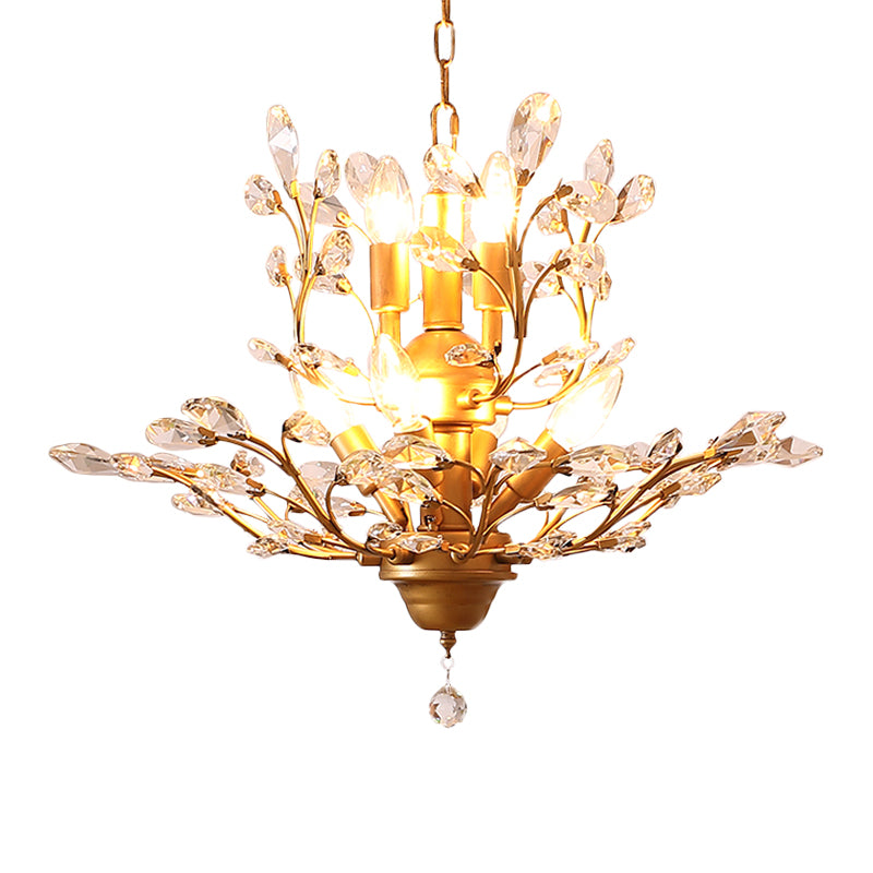 Candilla Bombilla desnuda Candelera de metal lágrima de lágrima de cristal con bola de cristal final