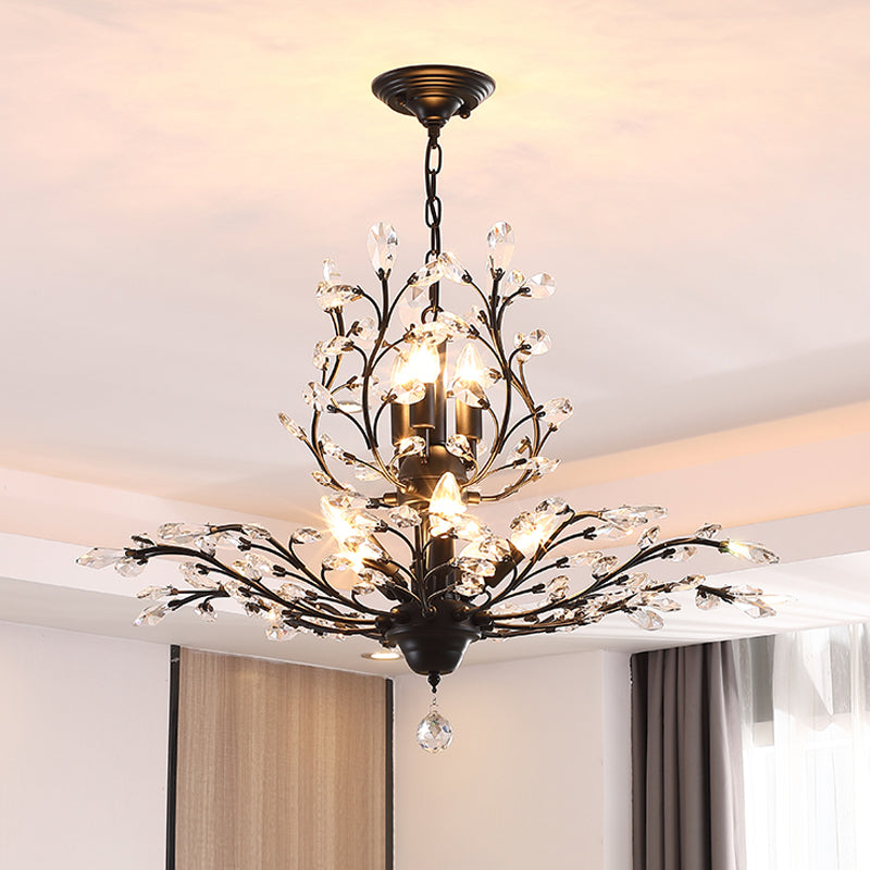 Candilla Bombilla desnuda Candelera de metal lágrima de lágrima de cristal con bola de cristal final