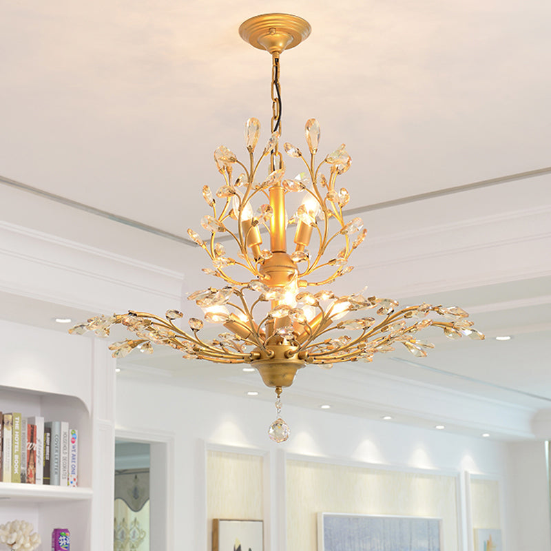 Candilla Bombilla desnuda Candelera de metal lágrima de lágrima de cristal con bola de cristal final