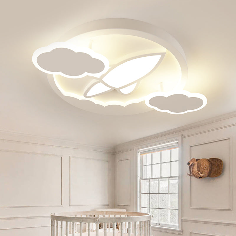 Cartoon White LED Ceiling Mount Light Cloud Deco Acrylic Ceiling Fixture for Boys Girls Bedroom