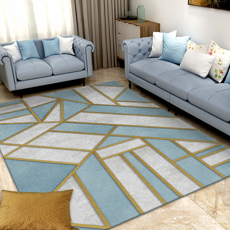 Tapis moderne de couleur douce, synthétique, formes géométriques, facile d'entretien, antidérapant, pour la décoration de la maison