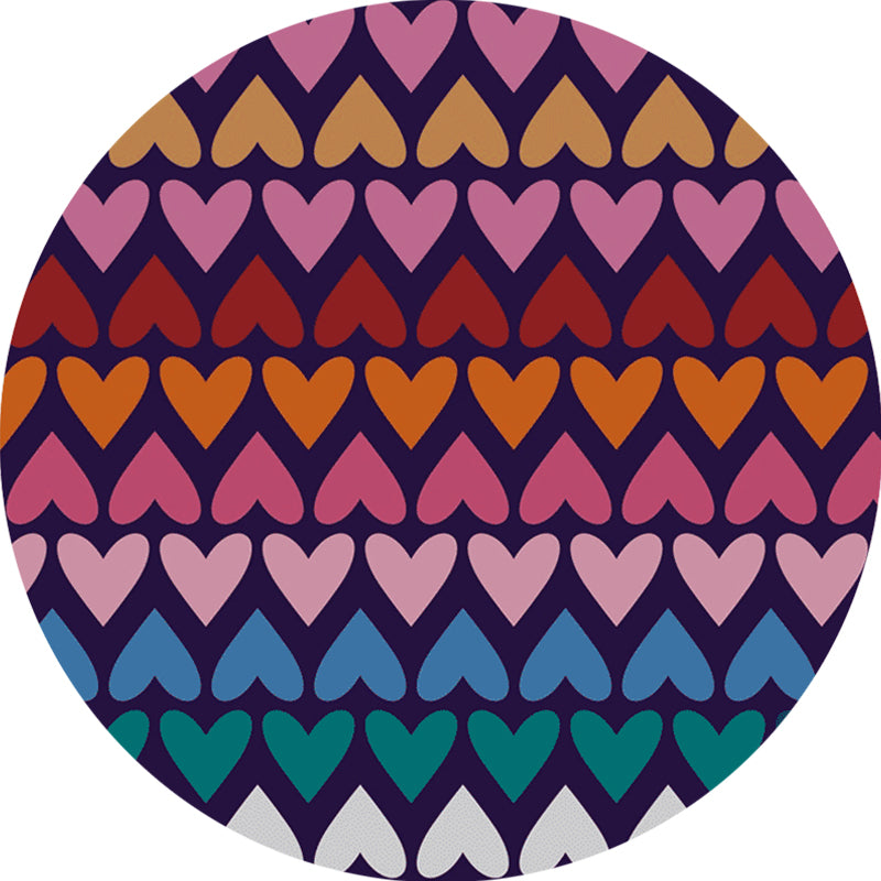 Romantic Modern Rug Colorful Seamless Loving Heart Pattern Carpet Stain Resistant Rug for Bedroom