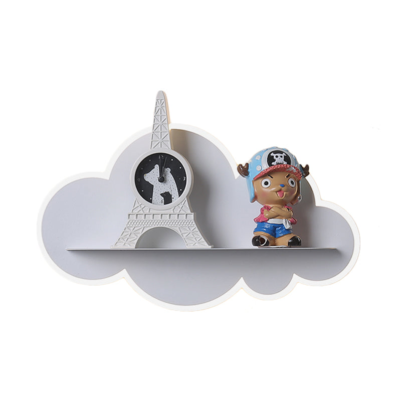 Acrylic Cloud Wall Light with Shelf Kids LED Wall Sconce in White for Child Bedroom