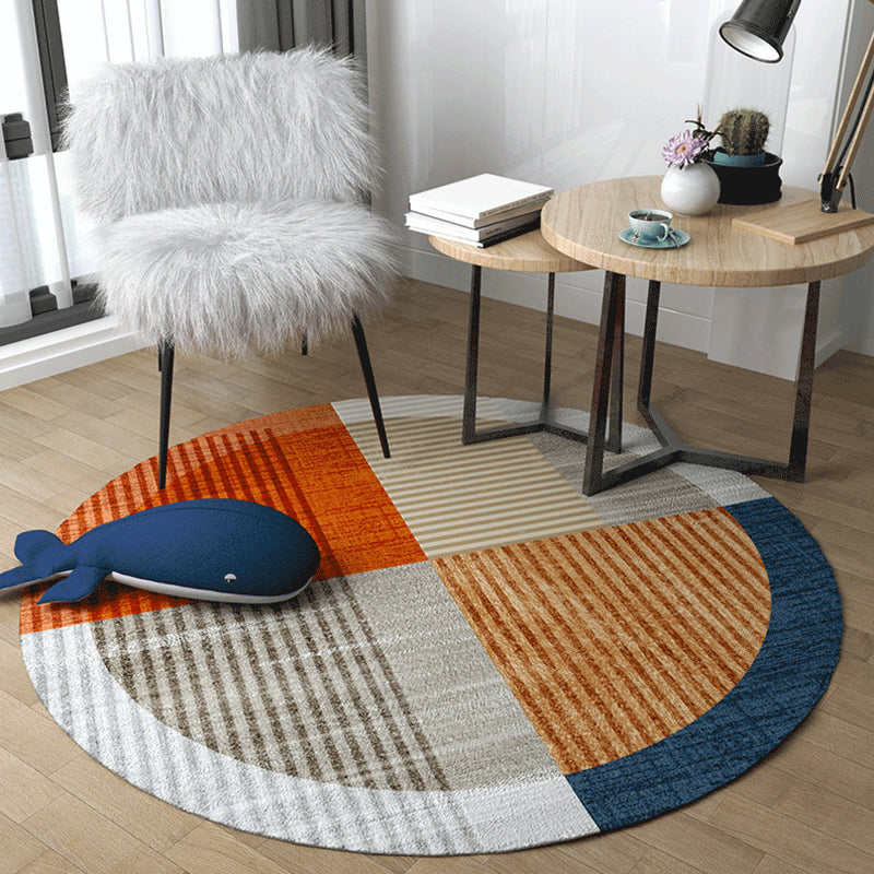 Pastel Dorm Room Rug Nordic Geometric Shapes Area Carpet Polypropylene Non-Slip Backing Indoor Rug