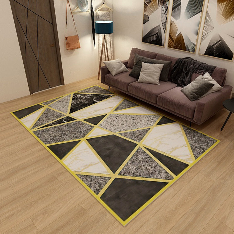 Pastel Colorblock Puzzle Rug Polypropylene Contemporary Rug Stain Resistant Area Carpet for Family Room