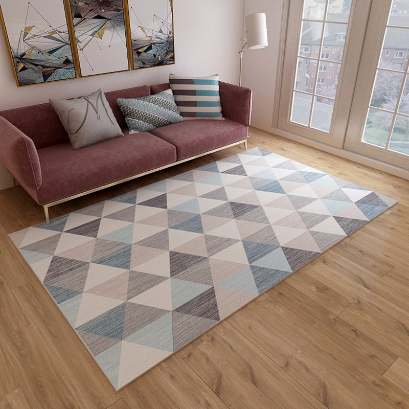Bezaubernder geometrischer Teppich im Tangram-Design, mehrfarbiger, kräftiger Teppich, synthetischer, pflegeleichter Teppich für die Inneneinrichtung