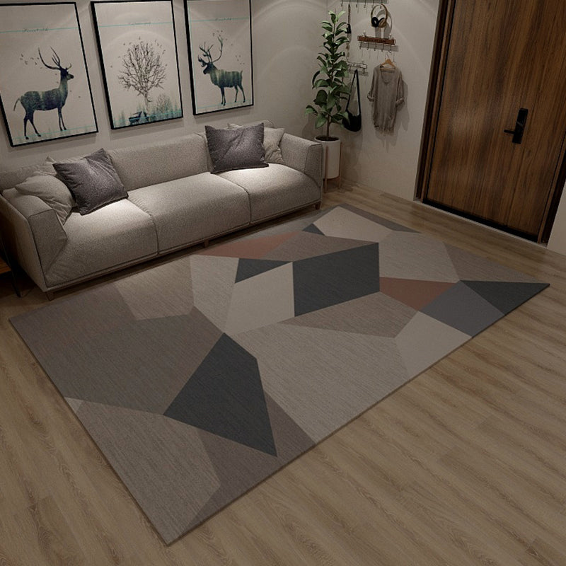Bezaubernder geometrischer Teppich im Tangram-Design, mehrfarbiger, kräftiger Teppich, synthetischer, pflegeleichter Teppich für die Inneneinrichtung