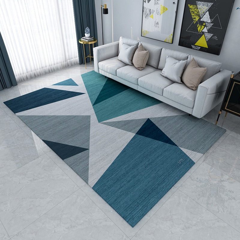 Ungewöhnlicher Teppich mit nahtlosen geometrischen Formen, mehrfarbiger, zeitgenössischer Teppich, Polyester, rutschfeste Rückseite, für Heimdekoration