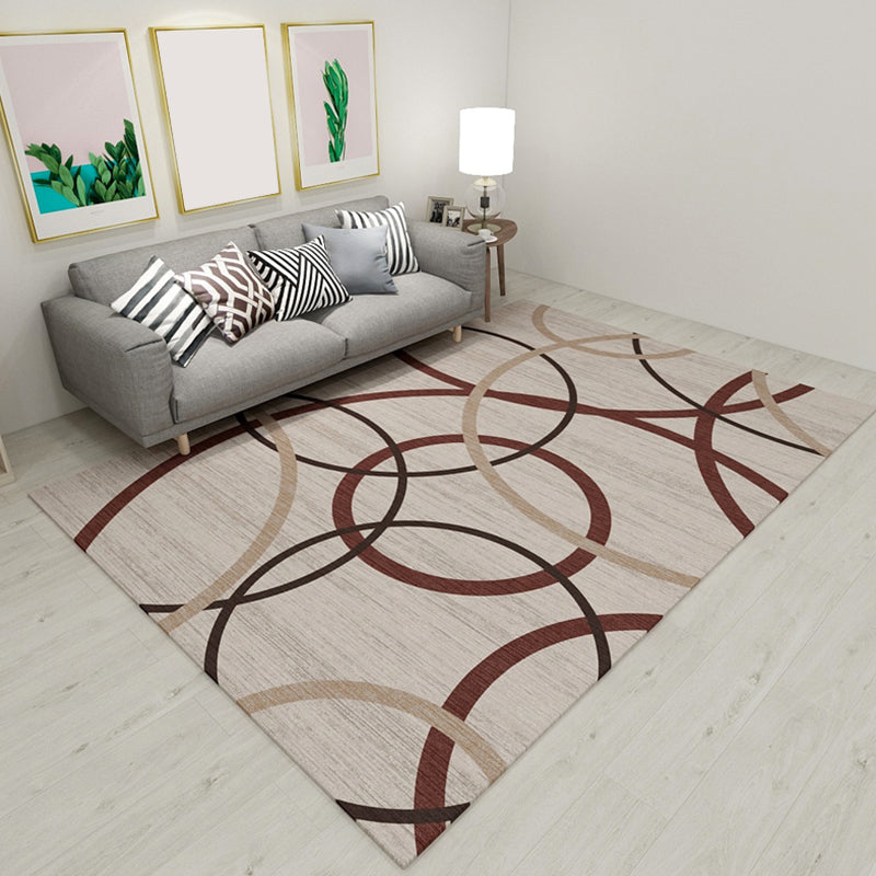 Ungewöhnlicher Teppich mit nahtlosen geometrischen Formen, mehrfarbiger, zeitgenössischer Teppich, Polyester, rutschfeste Rückseite, für Heimdekoration