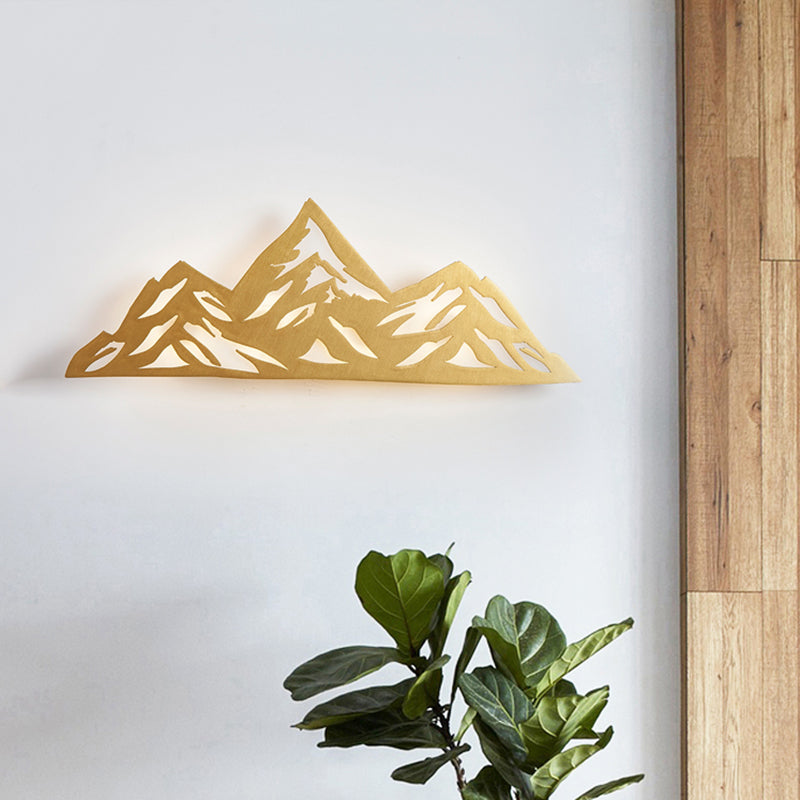Creative Modern Mountain Sconce Light Wooden Energy Saving Wall Lamp for Child Bedroom