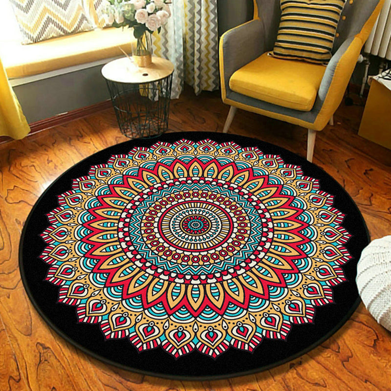 Mandala persa Mandala cubierta Interior Synthetics Synthetics alfombras lavables con alfombra para decoración del hogar