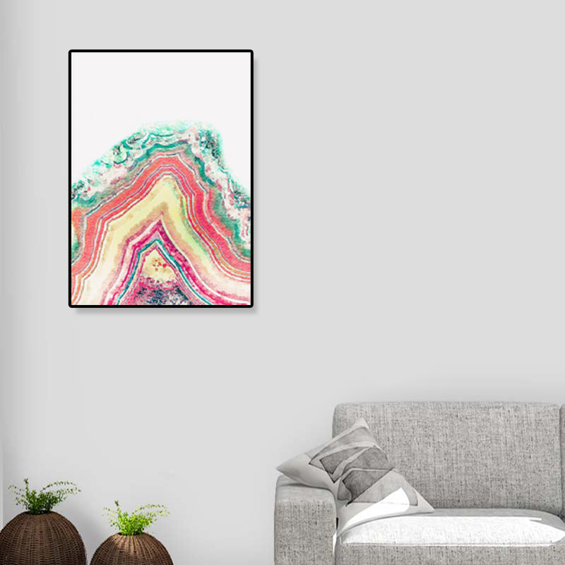 Pink Rock Wall Art Print Abstract Nordic Textured Canvas for Home, Multiple Sizes