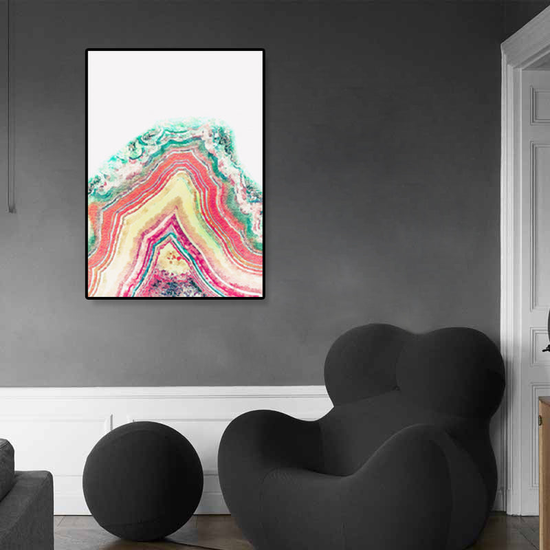 Pink Rock Wall Art Print Abstract Nordic Textured Canvas for Home, Multiple Sizes