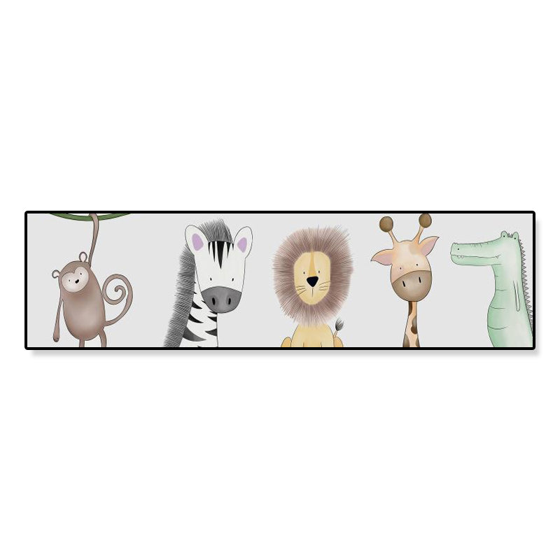 Dessin d'animaux sur toile, couleur Pastel, décoration murale de dessin animé pour chambre d'enfant