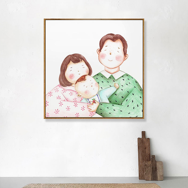 Textured Pastel Wall Art Kids Style Illustration Infant Canvas Print for Nursery