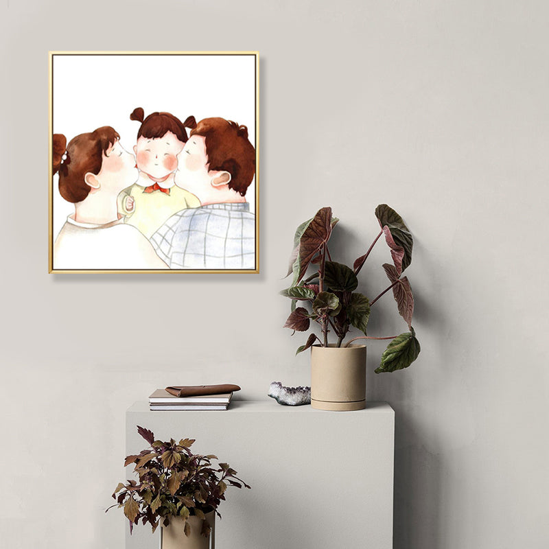 Textured Pastel Wall Art Kids Style Illustration Infant Canvas Print for Nursery