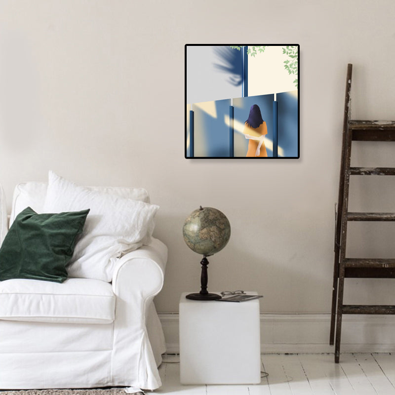Nordic Canvas Wall Art Lichte Kleur Geïllustreerde Figuur Muur Decor voor Meisjes Slaapkamer
