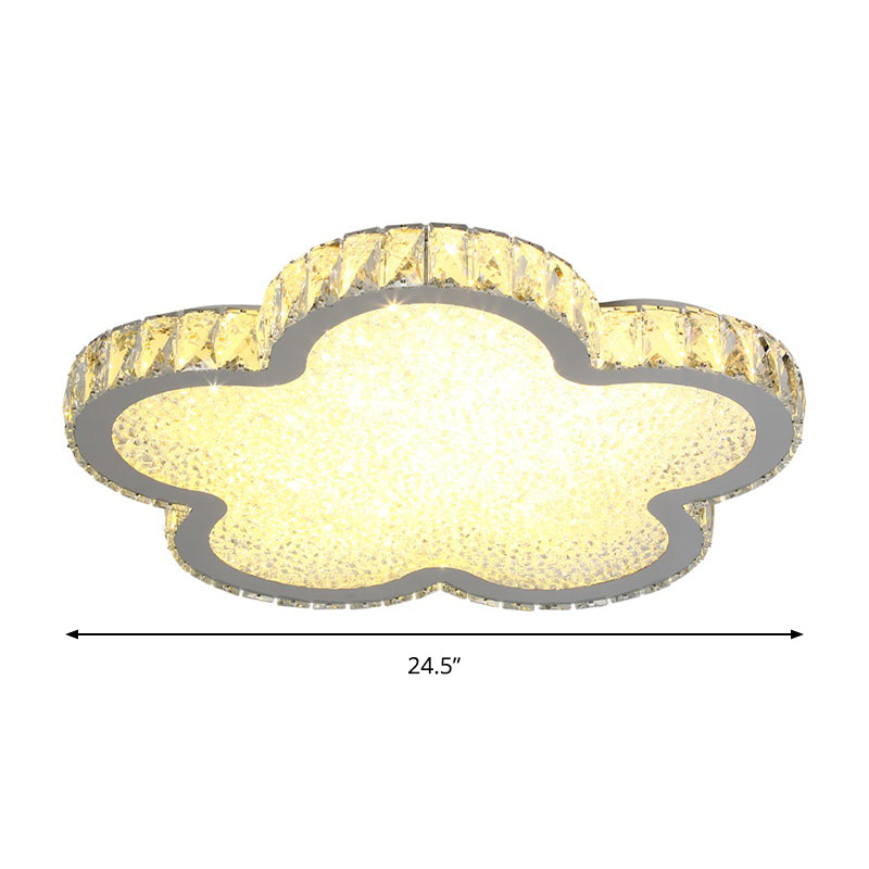 Lampada da soffitto moderna acrilico LED della camera da letto con cristallo trasparente racchiuso in luce calda/bianca/telecomando Stepless Dimming, 12.5 "/20.5 "/24.5" W