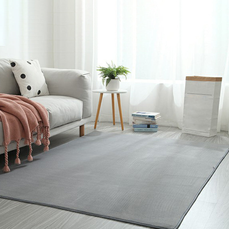 Casual Plain Rug Green and Grey Nordic Rug Polyester Washable Anti-Slip Backing Area Rug for Living Room