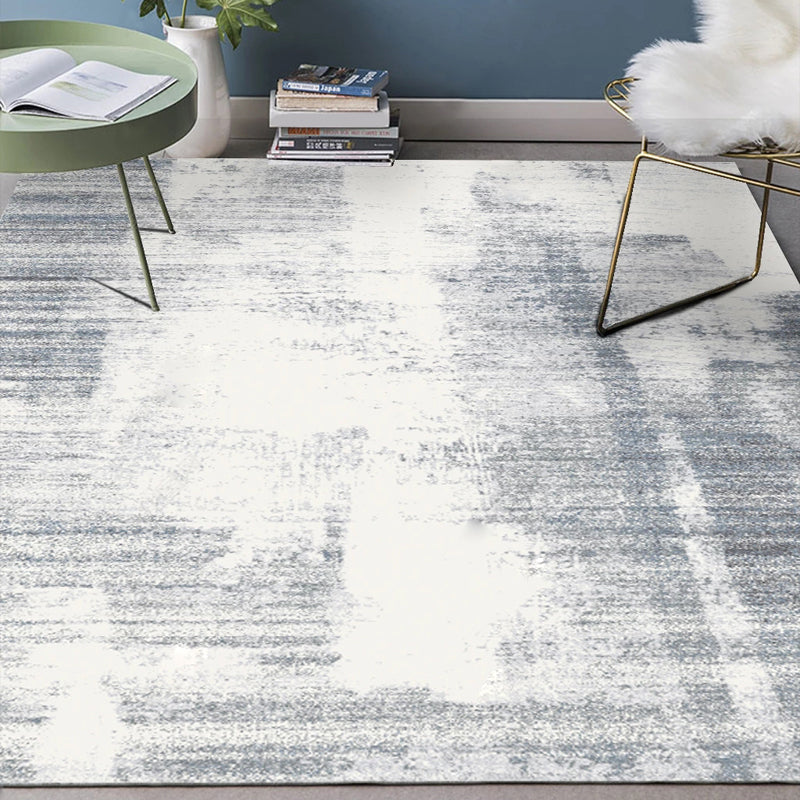 Stylish Abstract Rug Grey Industrial Rug Polyester Pet Friendly Washable Non-Slip Area Rug for Bedroom