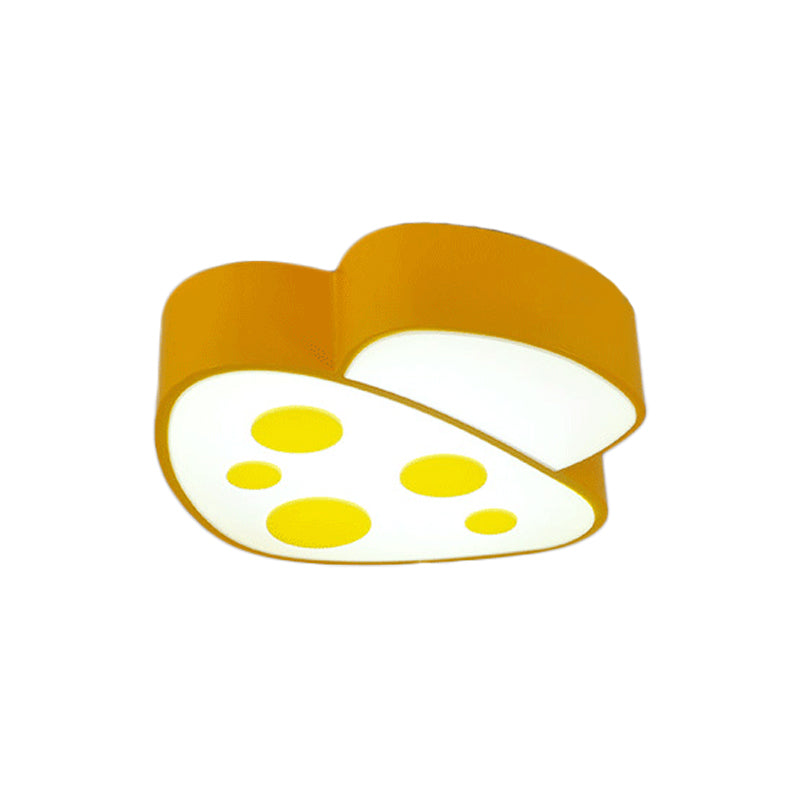 Mushroom Baby Room Flush Mount Light Acrylic LED Kids Close to Ceiling Lamp in Blue/Red/Yellow