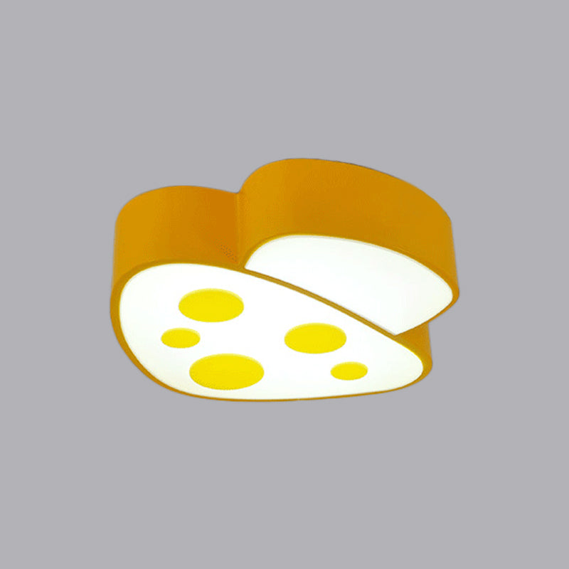 Mushroom Baby Room Flush Mount Light Acrylic LED Kids Close to Ceiling Lamp in Blue/Red/Yellow