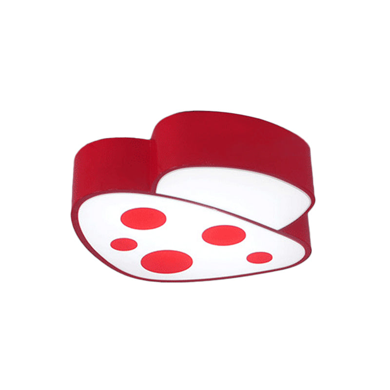 Mushroom Baby Room Flush Mount Light Acrylic LED Kids Close to Ceiling Lamp in Blue/Red/Yellow