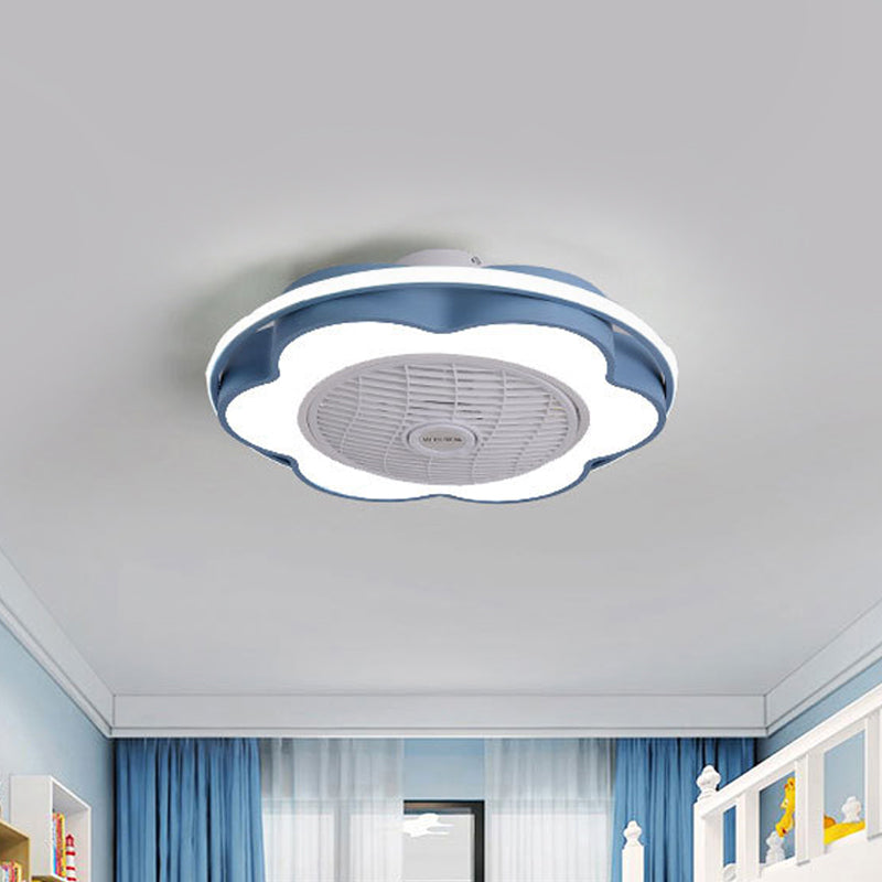 MODERNAL MOTALLISME MÉTALLIQUE DE 28 "LEDTHER LED PADIR LAMPE FAN PRODUCE FAN en noir / rose / bleu