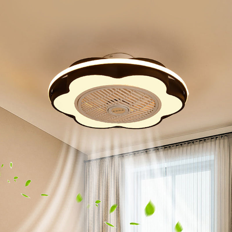 MODERNAL MOTALLISME MÉTALLIQUE DE 28 "LEDTHER LED PADIR LAMPE FAN PRODUCE FAN en noir / rose / bleu