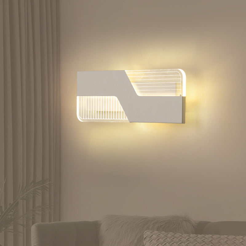 Black/White Curved Wall Mount Light Nordic LED Metal Sconce Lamp in Warm/White Light for Bedside