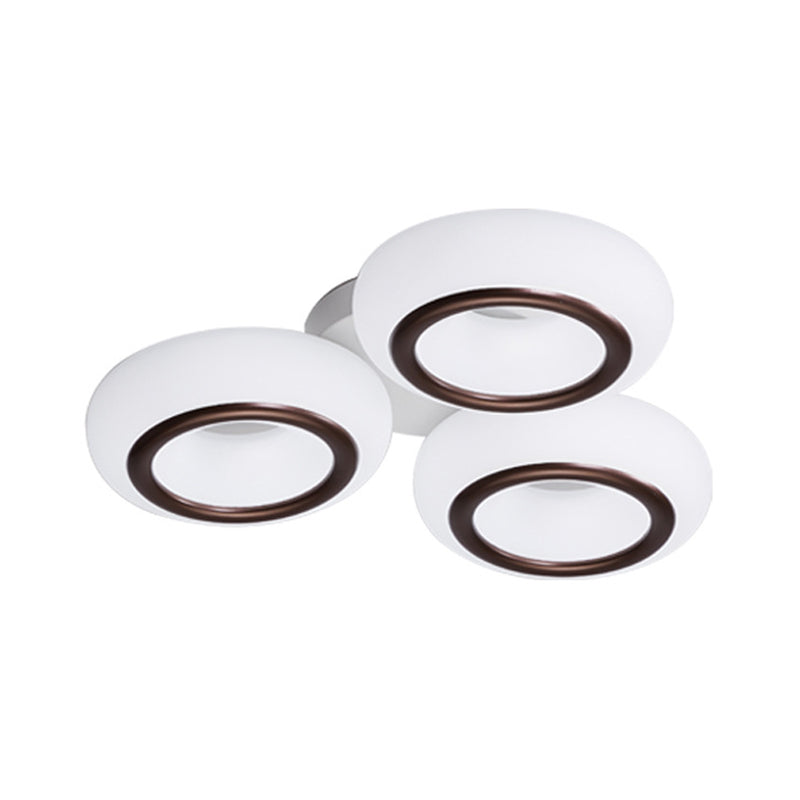 Acrylic Doughnut Ceiling Flush Light Modernist 3/6-Head White LED Flush Mount Light Fixture