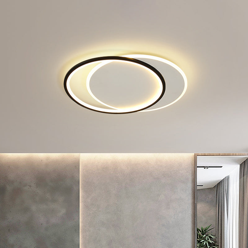 Iluminación de techo LED negra acrílica Simplicity de montaje empotrado doble redondo/cuadrado/rectangular en luz cálida/blanca