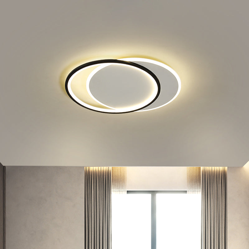 Iluminación de techo LED negra acrílica Simplicity de montaje empotrado doble redondo/cuadrado/rectangular en luz cálida/blanca