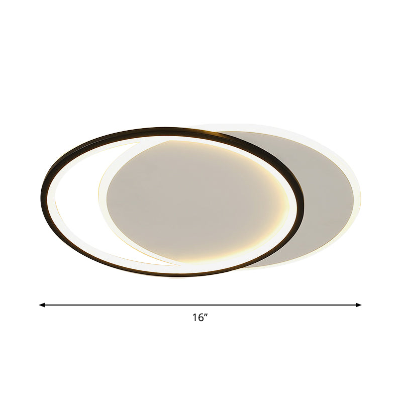 Iluminación de techo LED negra acrílica Simplicity de montaje empotrado doble redondo/cuadrado/rectangular en luz cálida/blanca