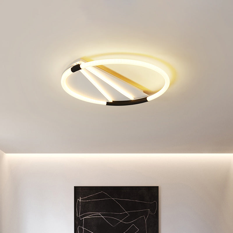 Simple LED Ceiling Flush Light White Rectangle/Round/Square Flushmount Lighting with Acrylic Shade in Warm/White Light