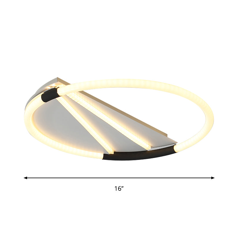 Simple LED Ceiling Flush Light White Rectangle/Round/Square Flushmount Lighting with Acrylic Shade in Warm/White Light