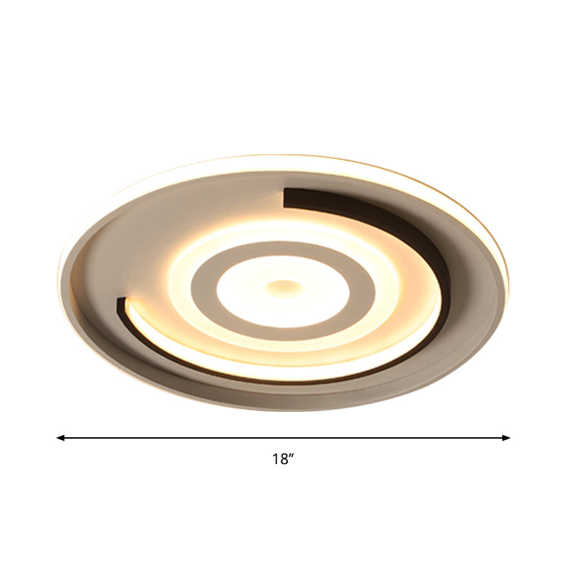 Round/Square/Rectangle LED Ceiling Lamp Simple Style Acrylic Black Ultrathin Flush Mount in Warm/White Light