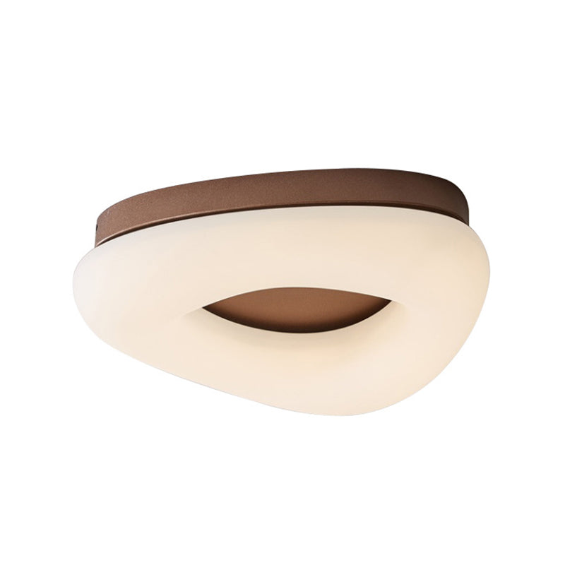 Corridor LED Ceiling Mount Light Minimal Grey/Coffee Flushmount with Round/Triangle Acrylic Shade