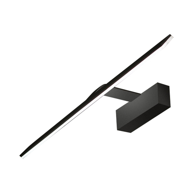 Pannello rettangolo vanità murale sconce moderno lampada montata a parete nera acrilica in luce calda/bianca